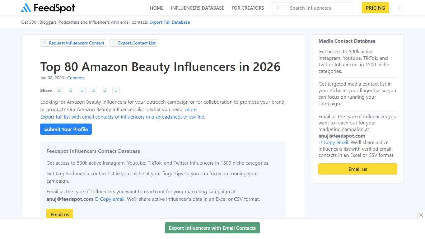 Top 80 Amazon Beauty Influencers in 2026