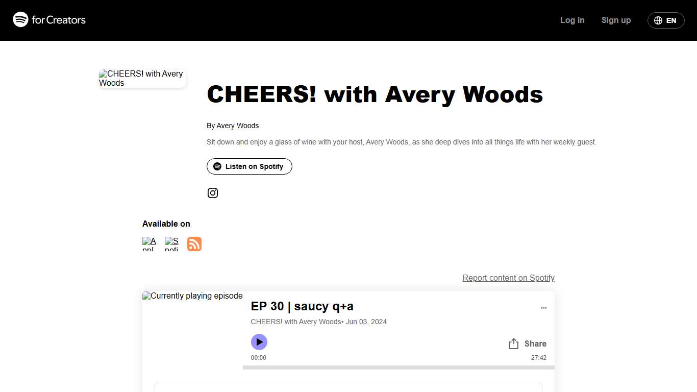 EP 30 saucy q+a by CHEERS! with Avery Woods